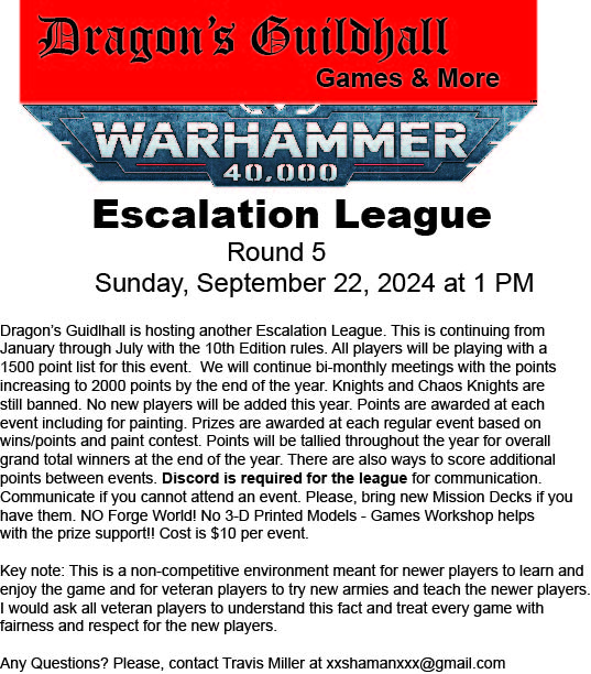 Escalation League September 24